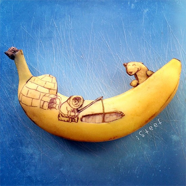 Арт из банана от Stephan Brusche