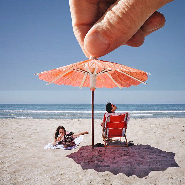 Зонтик для коктейля и пляжный зонтик