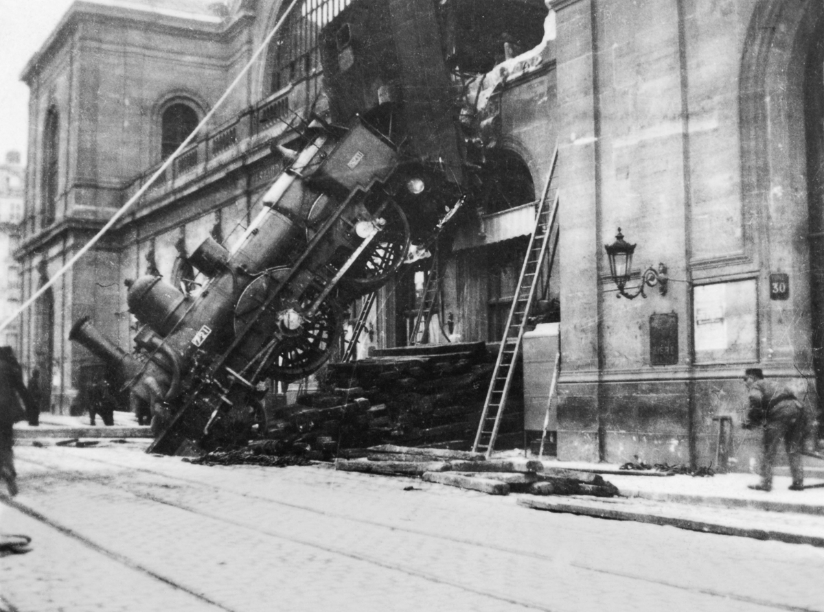 Accident at Montparnasse, Paris, 1895.