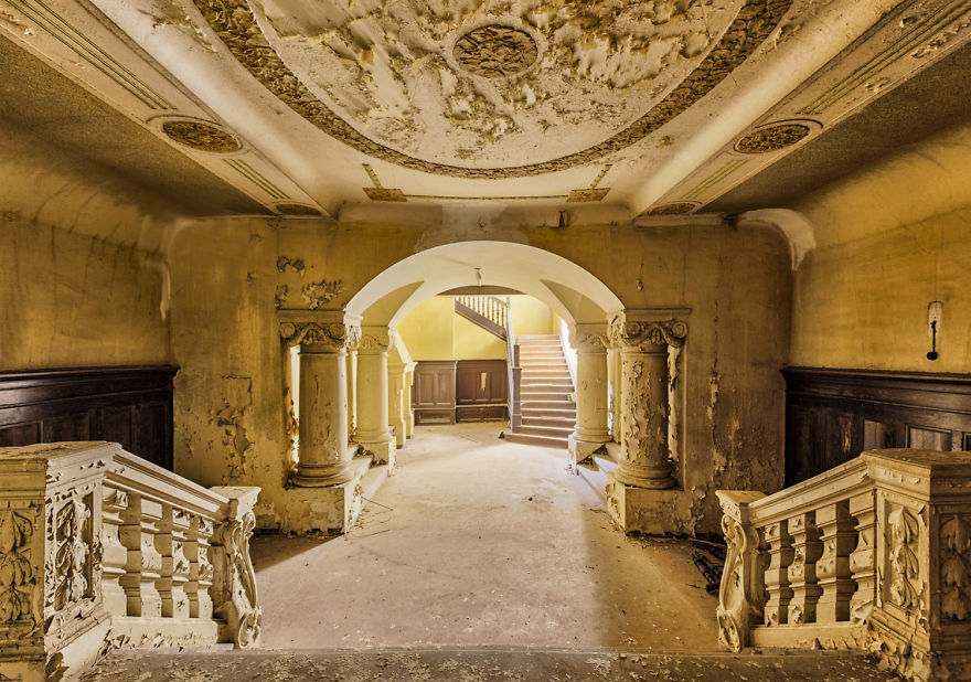 old abandoned baroque staircase