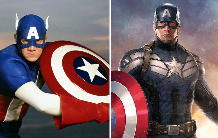 Капитан Америка в 1990 и 2016 годах