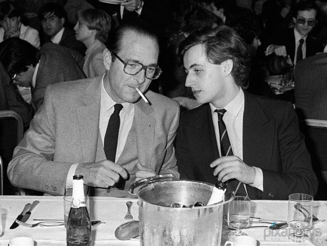 Жак Ширак и Николя Саркози, 1981 год.