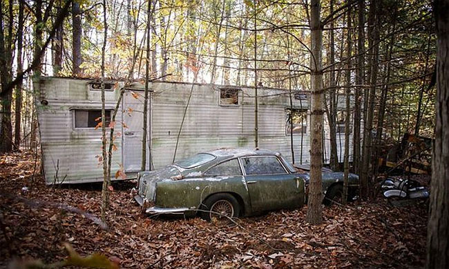 Заброшенные в лесу Aston Martin выставили на аукцион