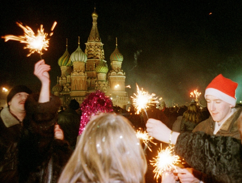 Новый год на Красной площади, ночь 1 января 1999 года.