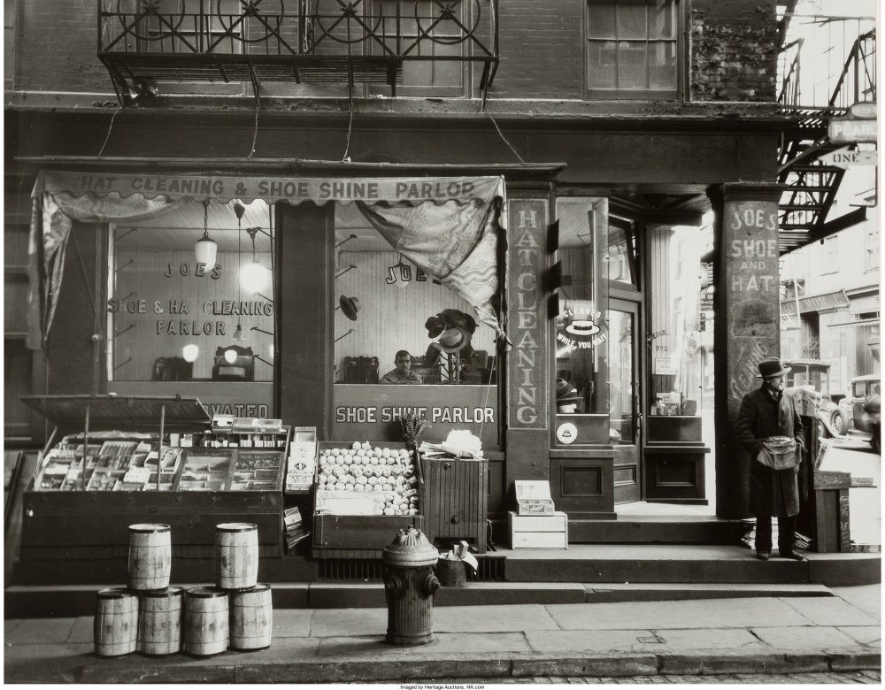 Чистка обуви, Перл-стрит, 1938.