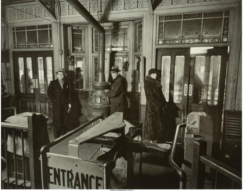 Интерьер станции линий Шестой и Девятой авеню, 1936 год.