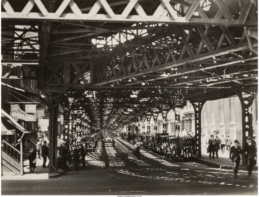 Под железнодорожным мостом на Бэттери, 1936.