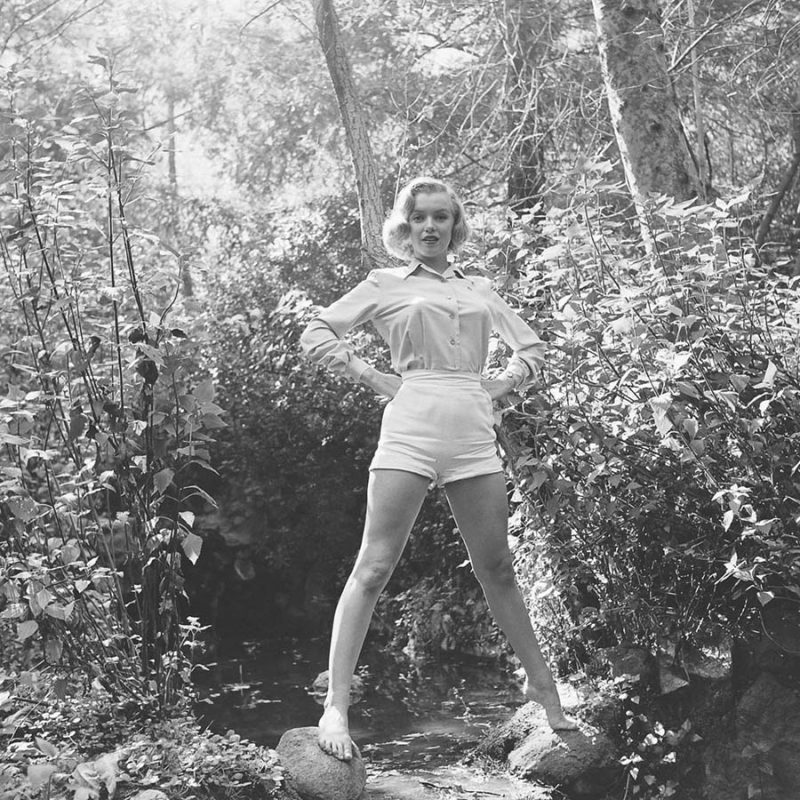 Фотосессия Мэрилин Монро в лесу, 1950 г.