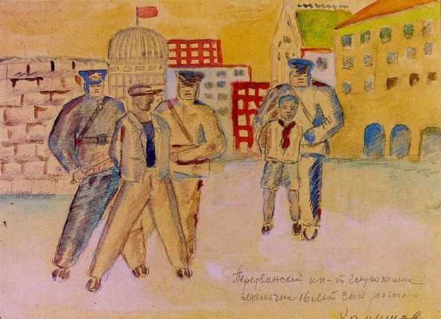 Классовая борьба. Н. Камышов, 16 лет, Московская область, 1934 год.