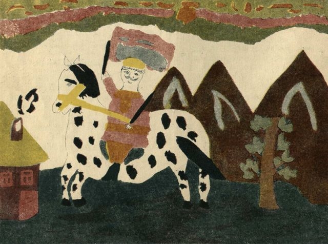 Красноармеец верхом на коне. Неизвестный автор, 8 лет, 1928 год, Журнал «Еж», № 2