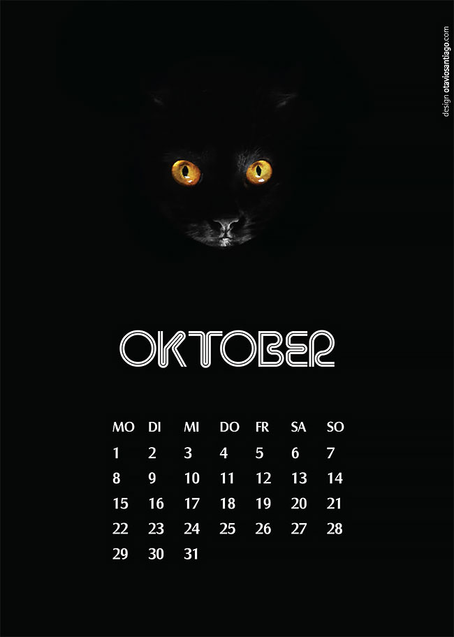 Календарь "Две кошки" на 2018-й год от Отавио Сантьяго