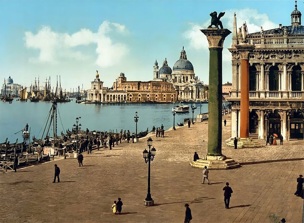 Красивые цветные фотографии Венеции 1890-х годах
