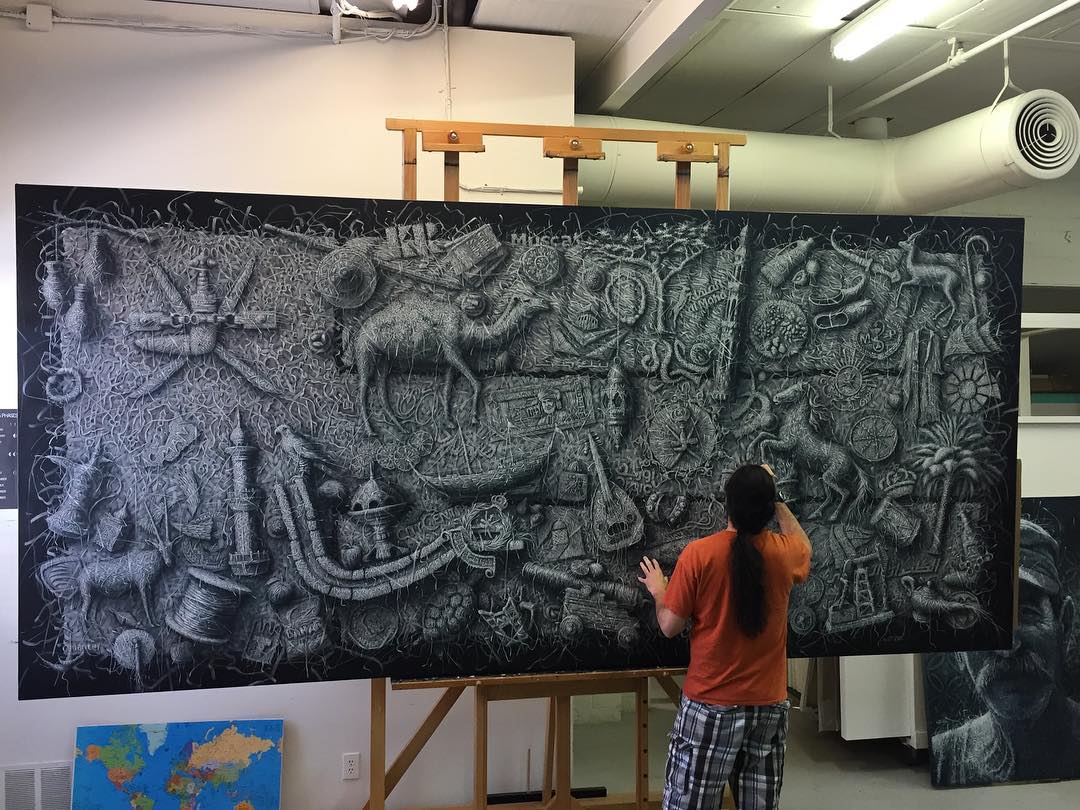 «Плетение» картины Алекси Торрес показывают связь между человеком и природой