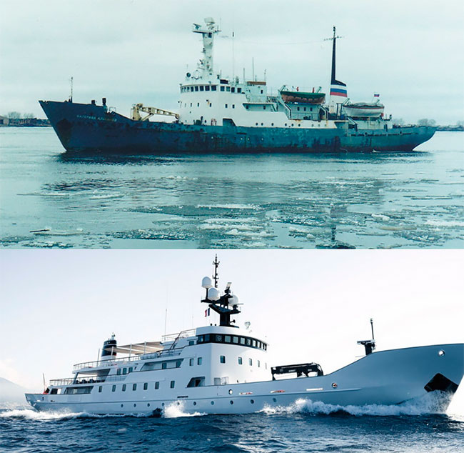Старые советские корабли превратились в яхты для миллионеров