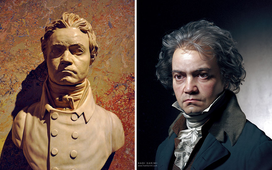 Художник создал потрясающие 3D-портреты великих людей прошлого
