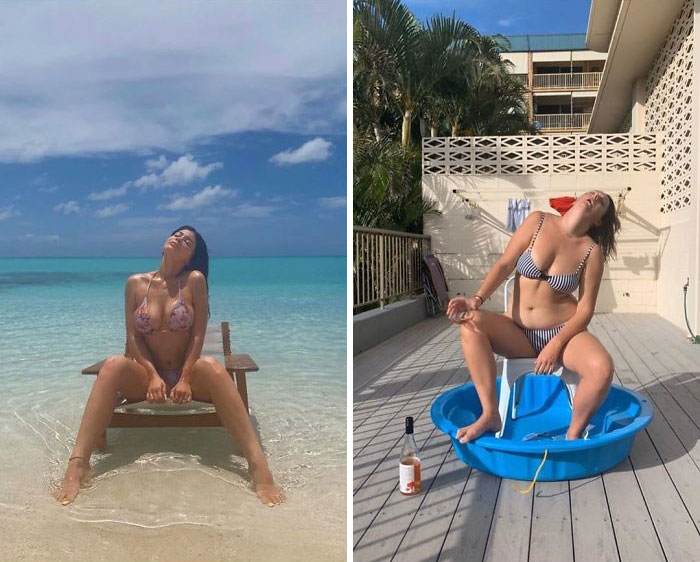 Женщина продолжает весело воссоздавать фото знаменитостей в Instagram, и результат лучше, чем оригинал