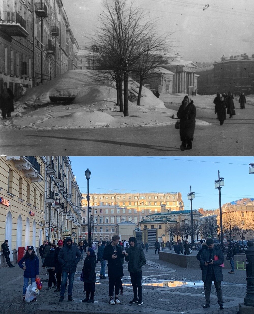 Блокадный Ленинград до и после