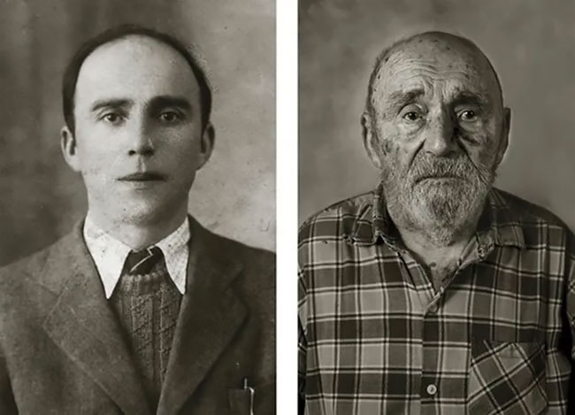 люди старше 100 лет по сравнению со своими молодыми фотографиями