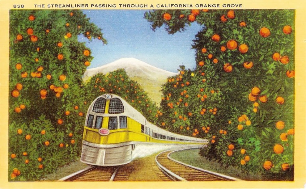 Давным давно вы могли проехать на поезде прямо через апельсиновые рощи в Южной Калифорнии