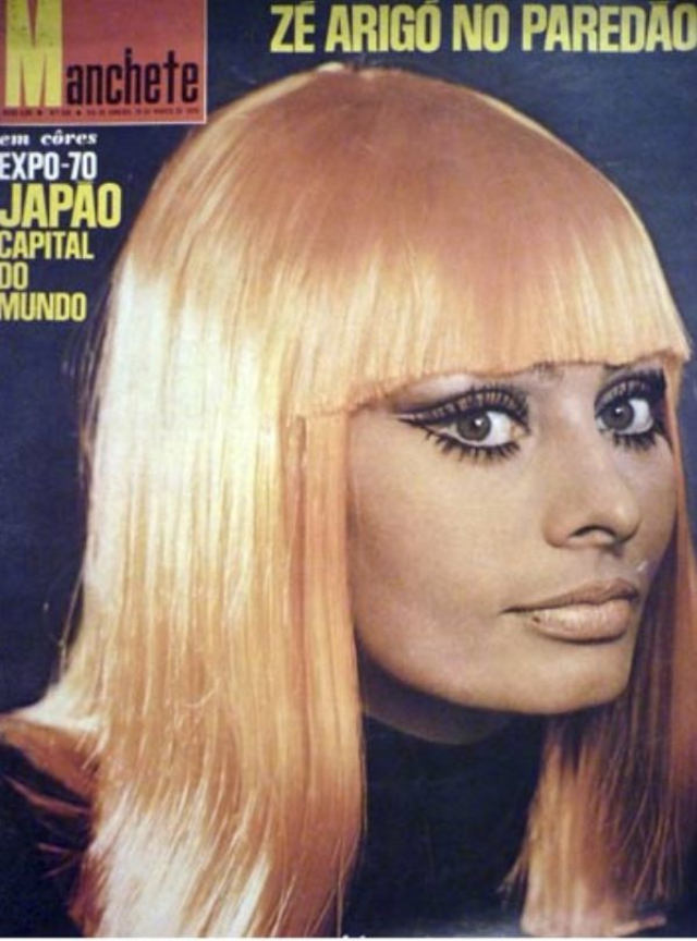Софи Лорен в разноцветных париках для Vogue, 1970 год
