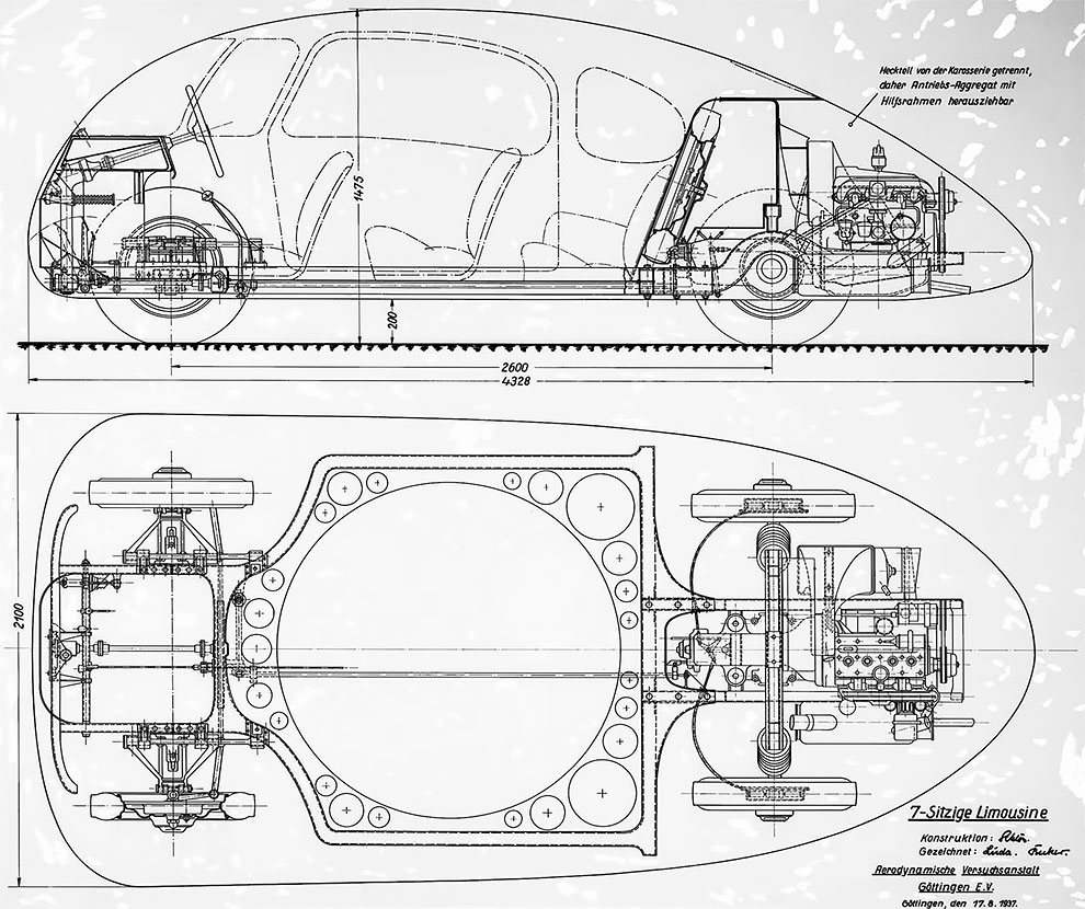 Schlörwagen: странный немецкий автомобиль 1939 года, который был супер-аэродинамическим, но очень непрактичным