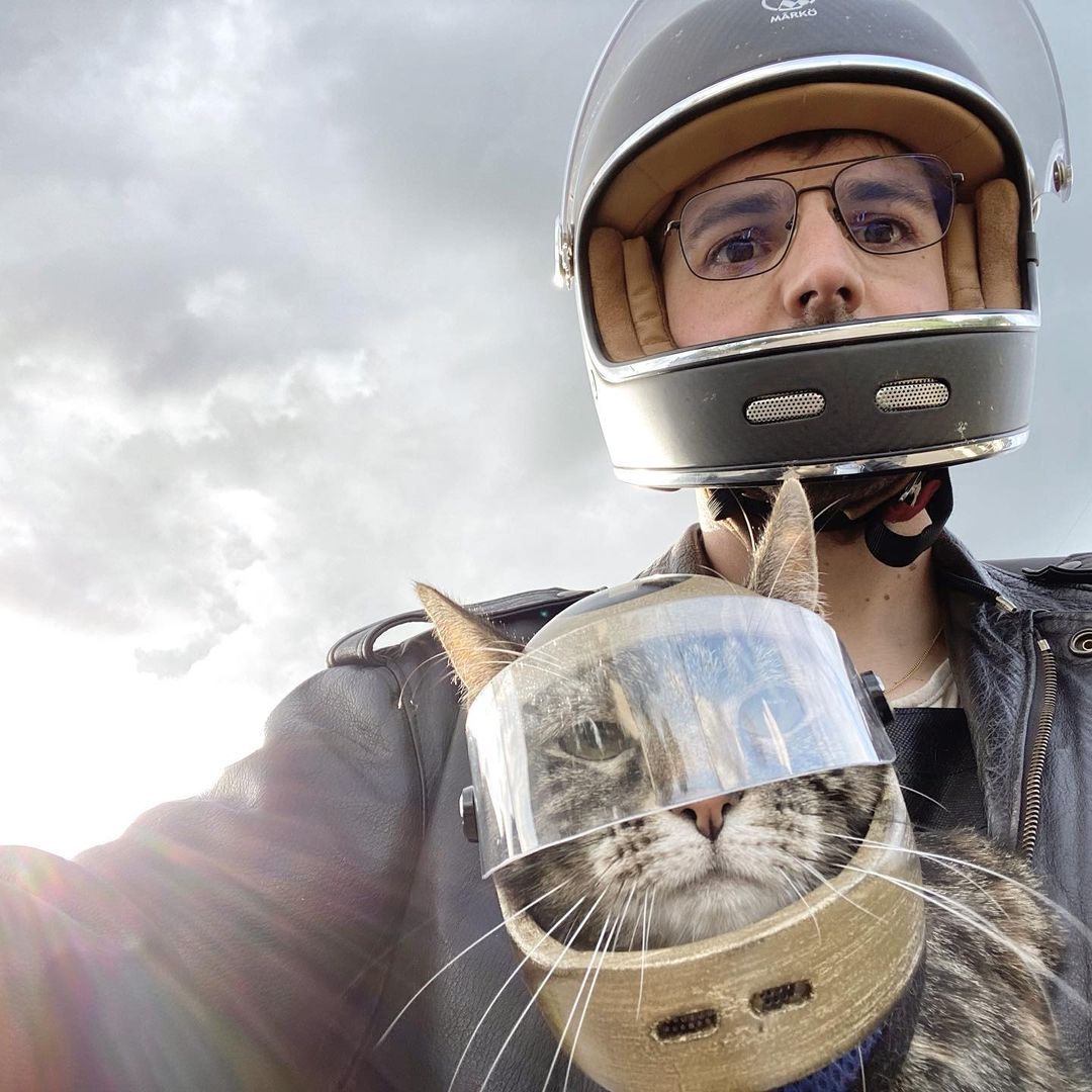 Этот парень делает 3D-печатные шлемы для своего кота