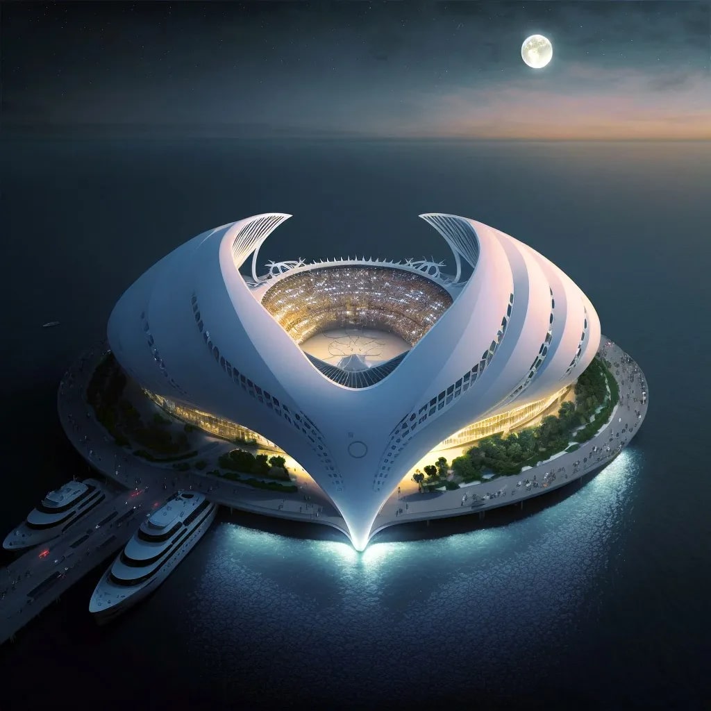 OCEANIUMS – биомиметический плавучий стадион Винсента Каллебаута