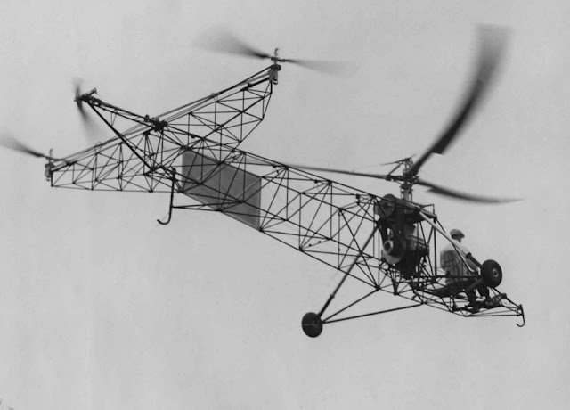Исторические фотографии Игоря Сикорского с его ВС-300, первым успешным вертолетом