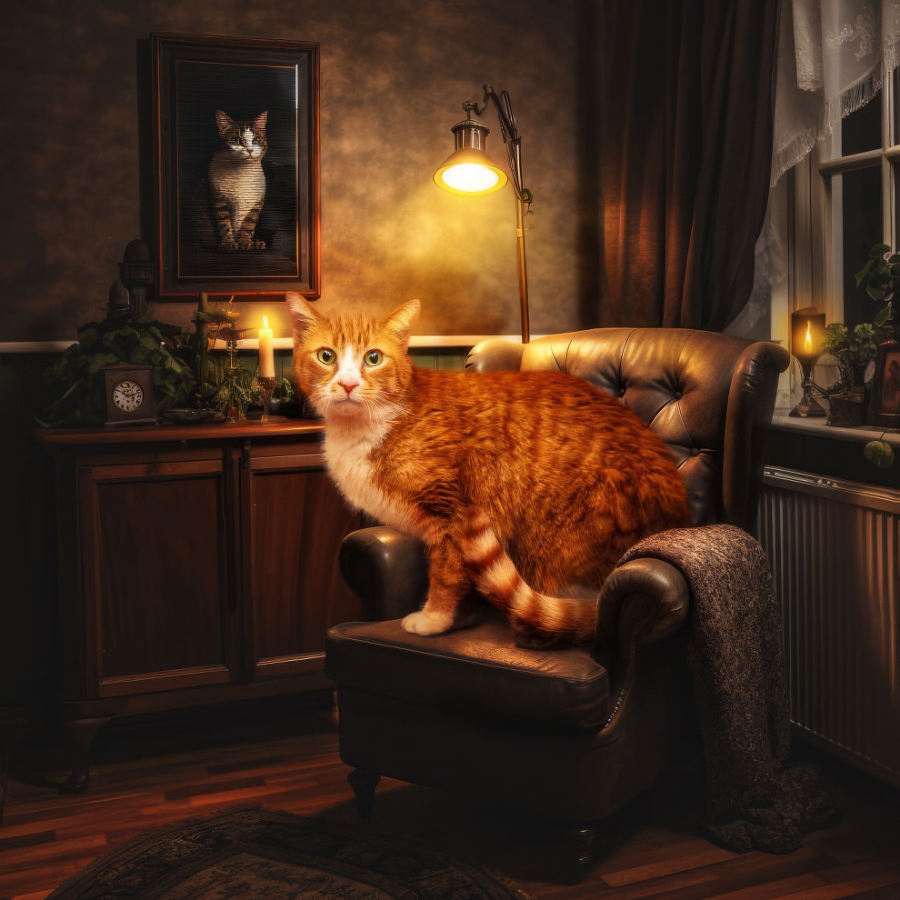 Фотограф создает портреты кошек, живущих в домах своей мечты